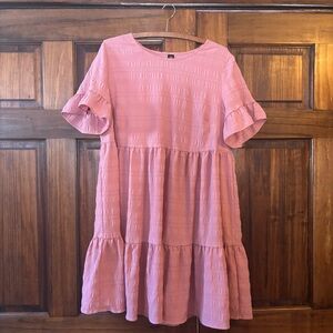 SHEIN Pink Textured Mini Dress